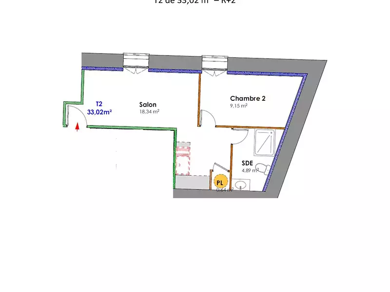 Appartement, 33 m²