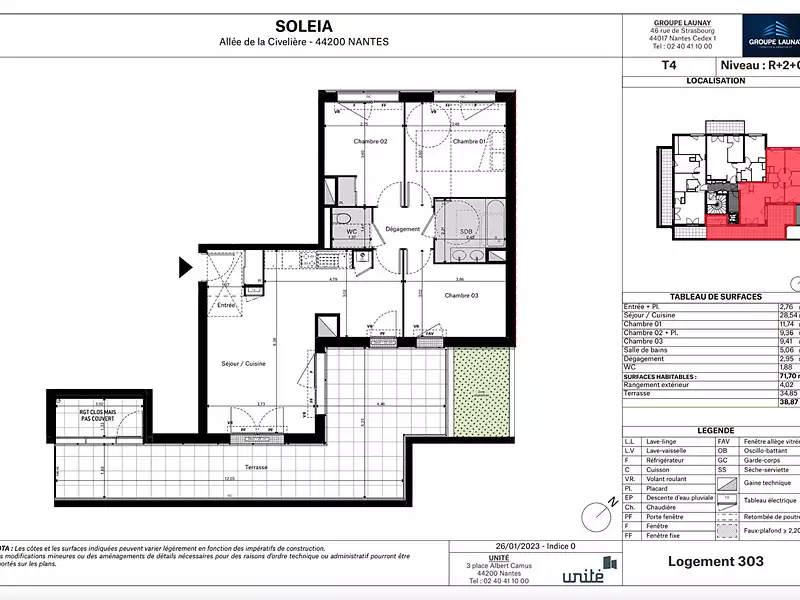 Appartement, 71,73 m²