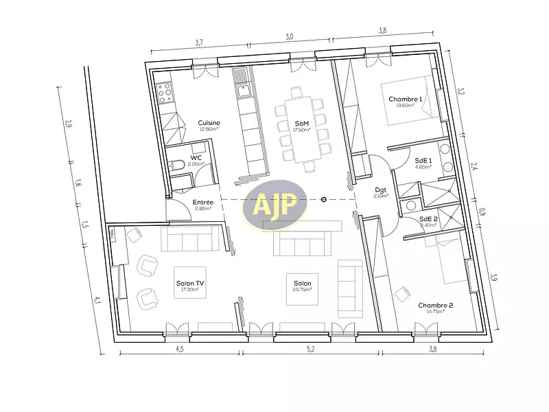 Appartement, 120,72 m²