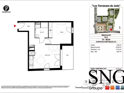 Appartement, 43,03 m²