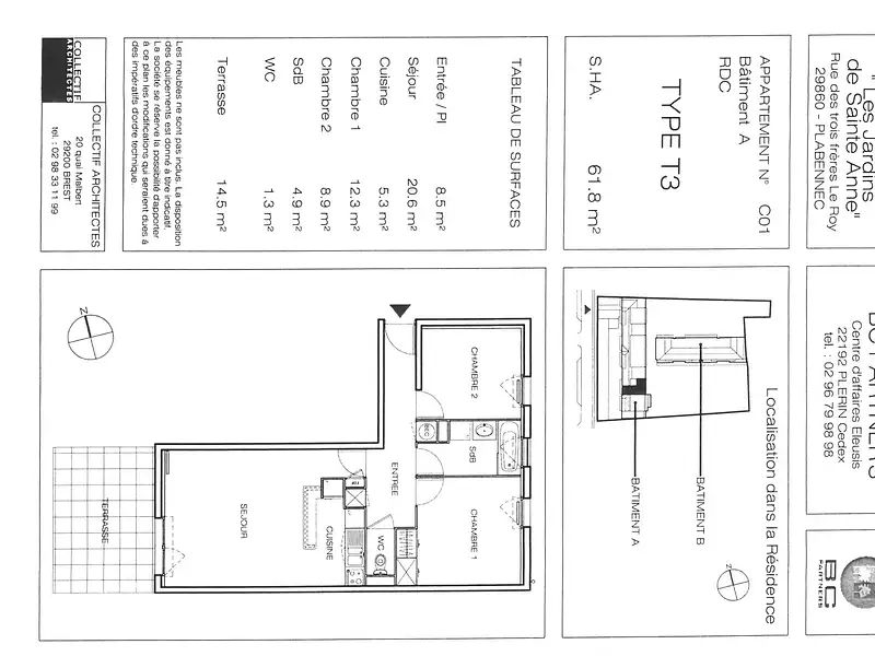 Appartement, 61 m²
