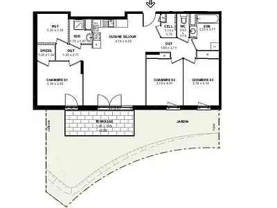 Appartement, 90,91 m²