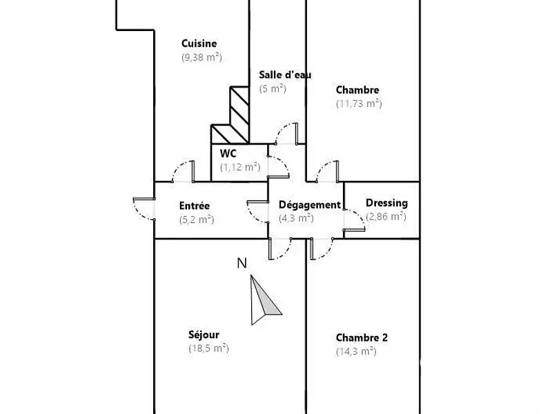 Appartement, 72 m²