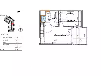 Appartement, 38 m²