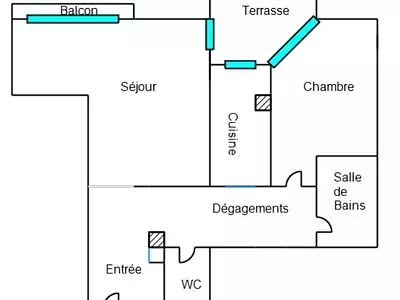 Appartement, 56 m²