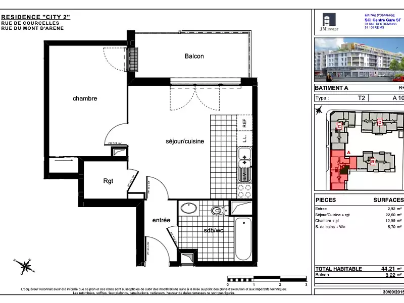 Appartement, 44,21 m²
