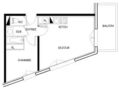 Appartement, 35 m²