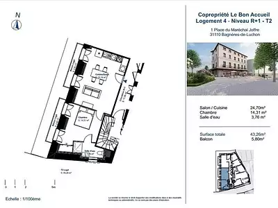 Appartement, 43,3 m²