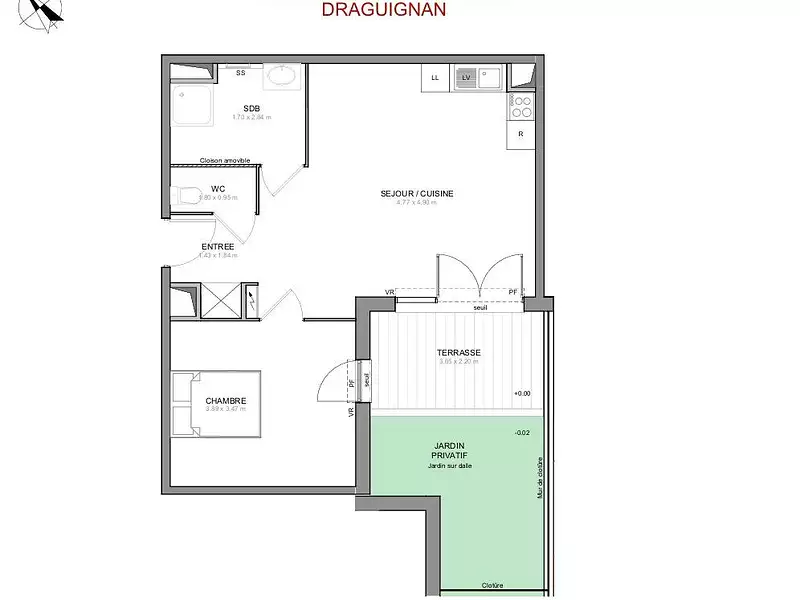 Appartement, 51 m²