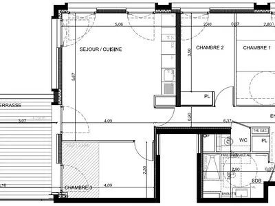 Appartement, 74,96 m²