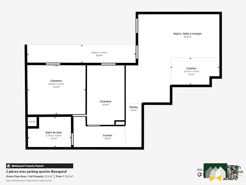 Appartement, 60,48 m²