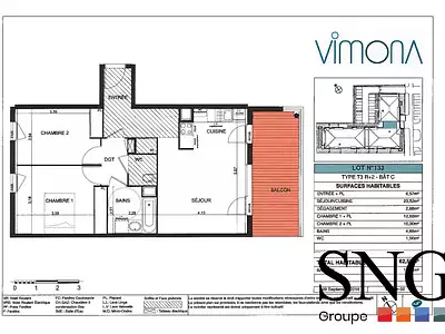 Appartement, 62,58 m²