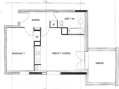 Appartement, 43,16 m²