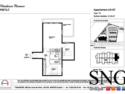 Appartement, 57,48 m²