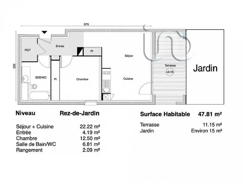 Appartement, 48 m²