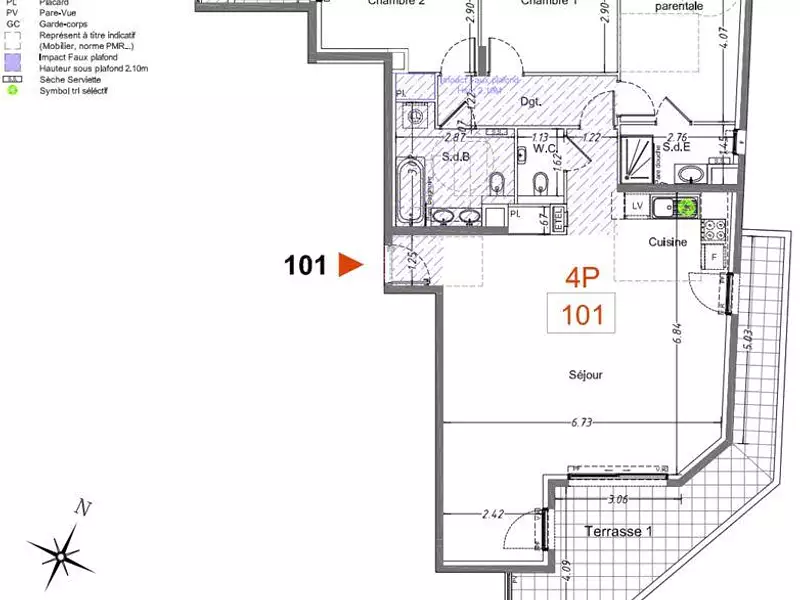 Appartement, 101 m²