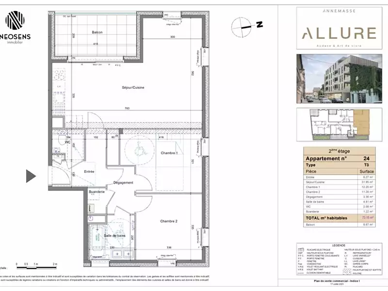 Appartement, 73 m²