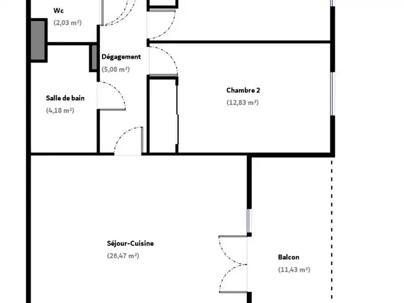 Appartement, 62,68 m²