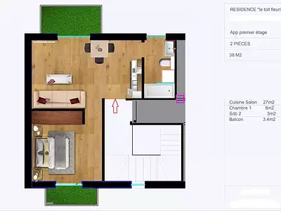 Appartement, 29 m²