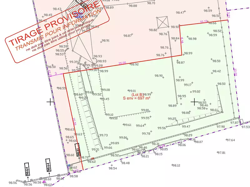 Terrain, 697 m²