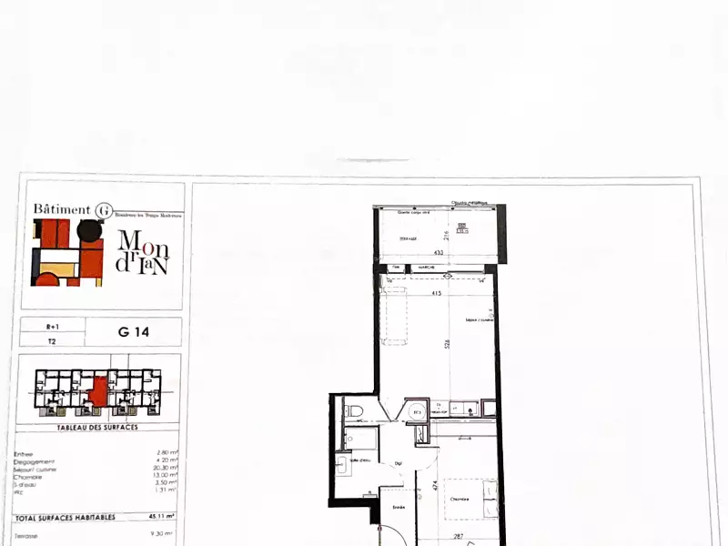 Appartement, 45 m²
