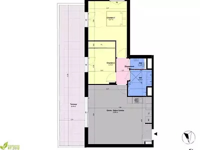 Appartement, 62 m²