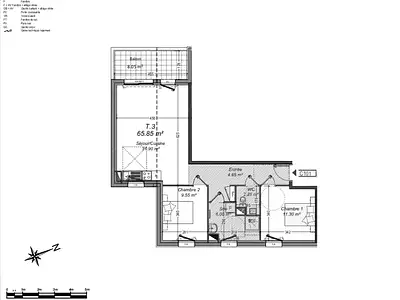 Appartement, 65,3 m²