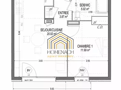 Appartement, 41,8 m²