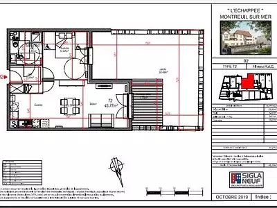 Appartement, 45,77 m²