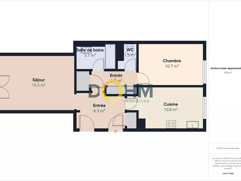 Appartement, 55 m²