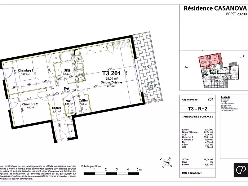 Appartement, 68,04 m²