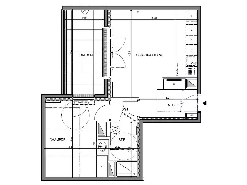 Appartement, 46,18 m²