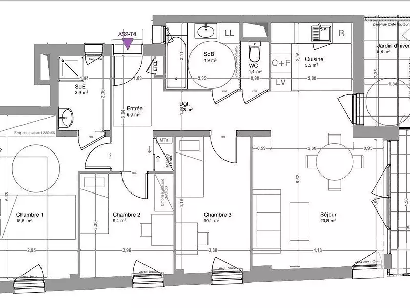 Appartement, 81,8 m²