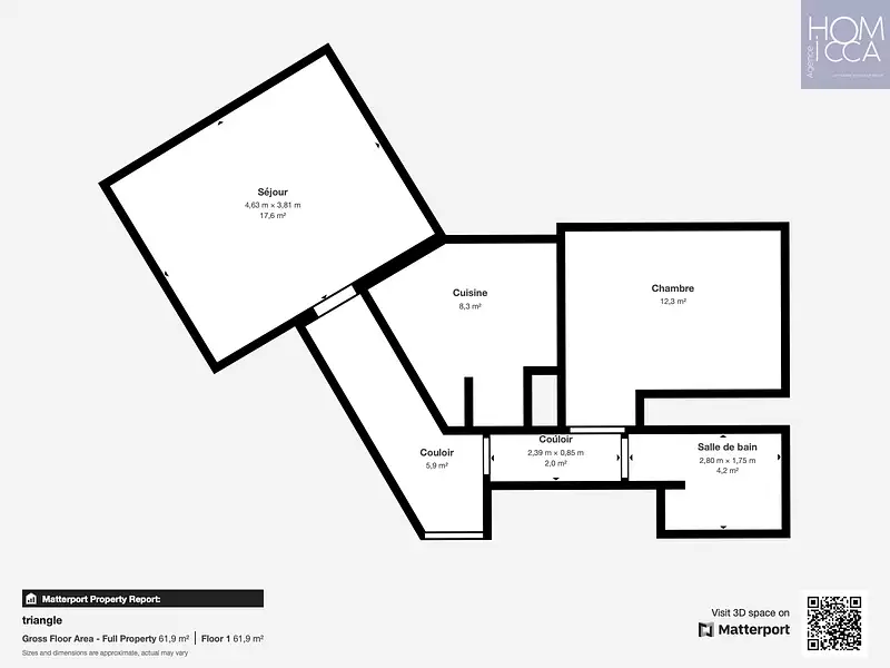 Appartement, 51,64 m²
