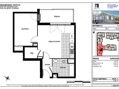 Appartement, 44,21 m²