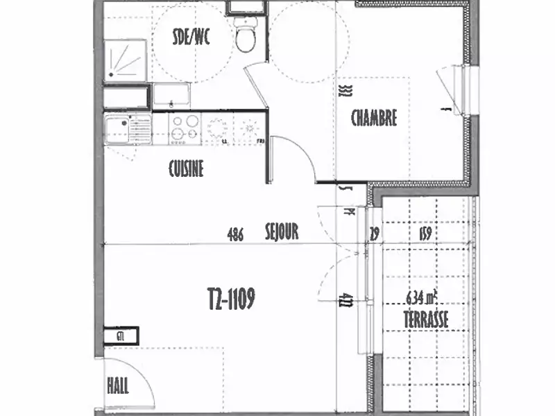 Appartement, 41,3 m²