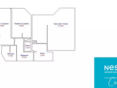 Appartement, 64,54 m²