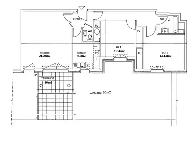 Appartement, 68,5 m²