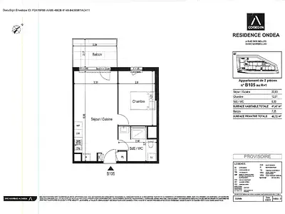 Appartement, 41,47 m²
