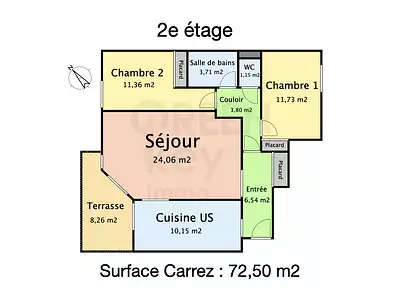 Appartement, 72,5 m²