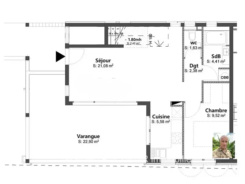 Appartement, 44 m²