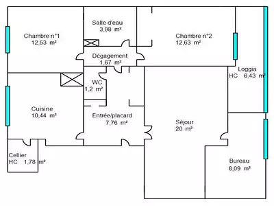 Appartement, 78,3 m²