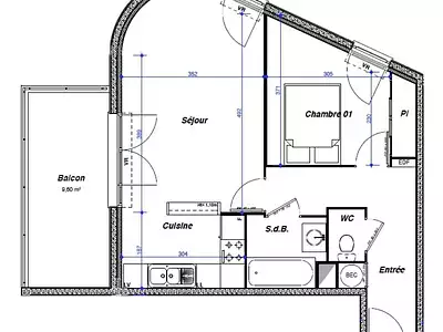 Appartement, 47,54 m²