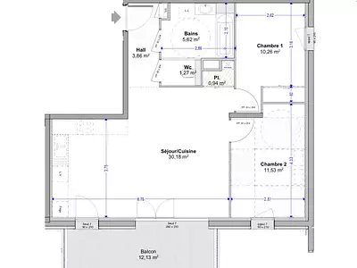 Appartement, 63 m²