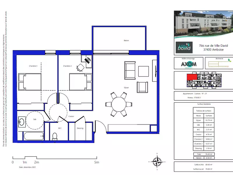 Appartement, 76,43 m²
