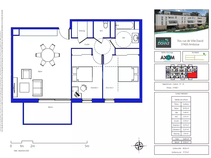 Appartement, 76,09 m²