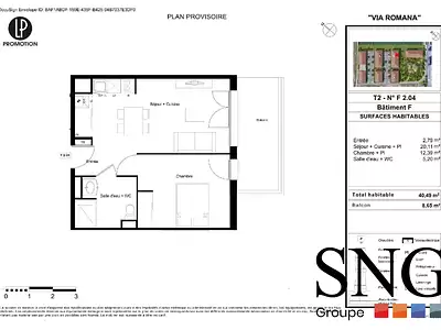 Appartement, 40,61 m²