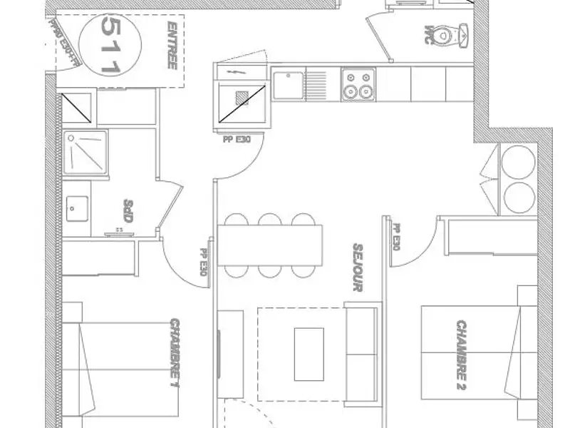 Appartement, 60,81 m²