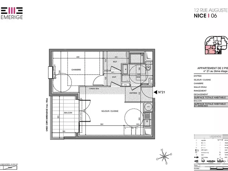 Appartement, 44,8 m²