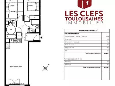 Appartement, 64 m²